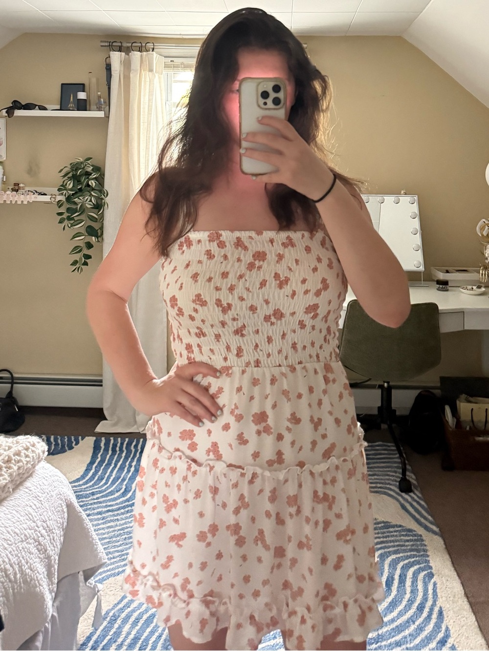 White Floral Mini Dress
